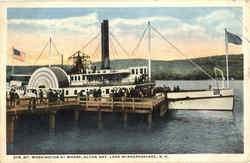 Str. Mt. Washington At Wharf, Alton Bay Lake Winnipesaukee, NH Postcard Postcard