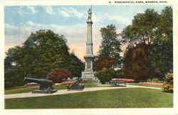 Monumental Park Warren, OH Postcard Postcard