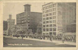 Parade Looking South On Michigan Ave Chicago, IL Postcard Postcard