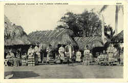 Seminole Indian Village In The Florida Everglades Postcard