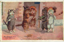 We Won't Go Home Until Morning Cats Postcard Postcard