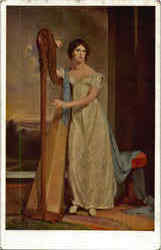 Lady With A Harp Postcard