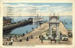 Pilgrim Wharf And Landing Plymouth, MA Postcard Postcard
