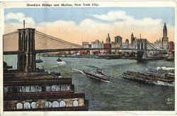 Brooklyn Bridge And Skyline Postcard