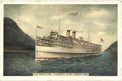 SS Berkshire Hudson River Night Line Postcard