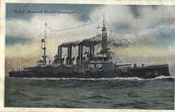 USS Armored Cruiser Washington Postcard