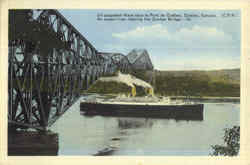 Un Paquebot Filant Sous Le Pont De Quebec Postcard