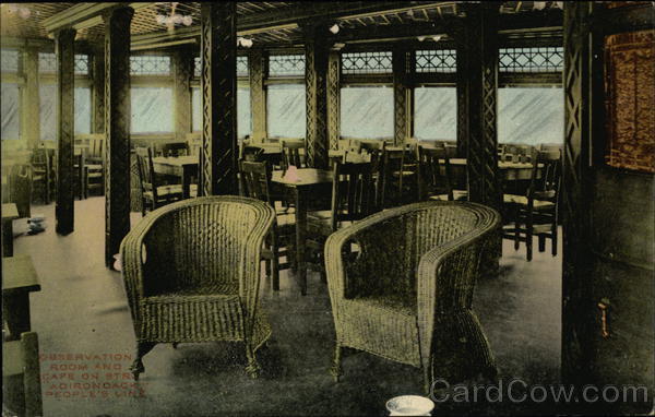 Observation Room and Cafe on Steamer Adirondack People's Line New York