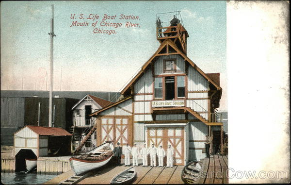 U. S. Life Boat Station, Mouth of Chicago River Illinois