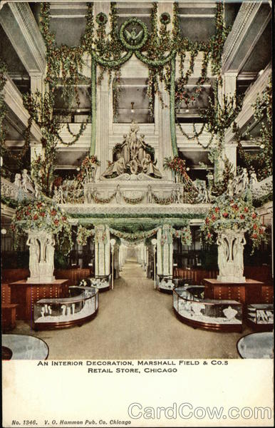 An interior decoration, Marshall Field & Co.'s Retail Store Chicago Illinois