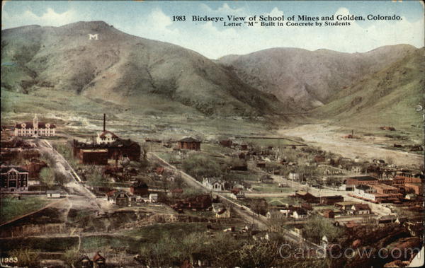 Birdseye View of School of Mines and Town Golden Colorado