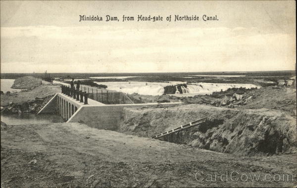 Minidoka Dam, from Head-gate of Northside Canal Rupert Idaho