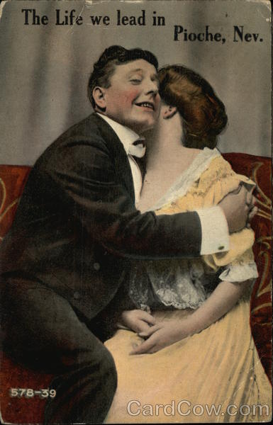 Couple Embracing on Couch Pioche Nevada