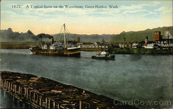 A Typical Scene on the Waterfront Grays Harbor Washington