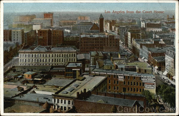 View of City from the Court House Los Angeles California