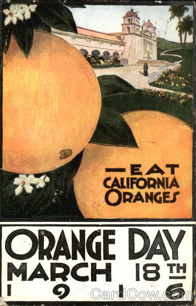 Orange Day 1916 Advertisement California