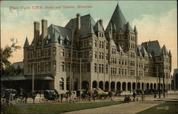 Place Viger, C.P.R. Hotel and Station Postcard