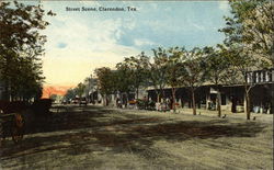 Street Scene Clarendon, TX Postcard Postcard Postcard
