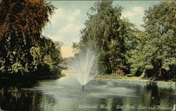 Elm Park, Lake and Fountain Postcard