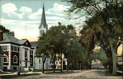 Public Library and South Main St. Postcard