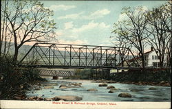 Maple Street & Railroad Bridge Postcard