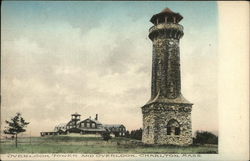 Overlook Tower and Overlook Charlton, MA Postcard Postcard Postcard