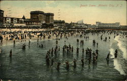 People swimming at the beach Postcard