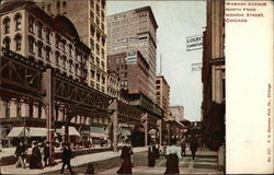Wabash Avenue North from Monroe Street Postcard