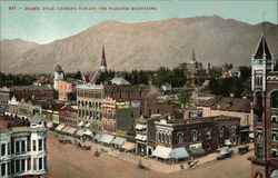 View of Town Looking Toward the Wasatch Mountains Postcard