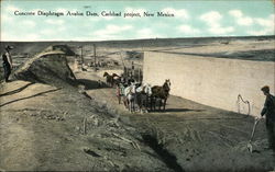 Concrete Diaphragm Avalon Dam Postcard