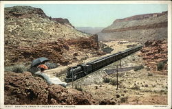 Santa Fe Train in Crozier Canyon Postcard