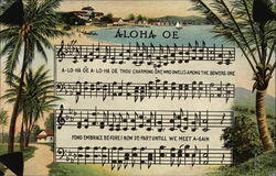 Aloha Oe Music and Lyrics with Palm Trees Aloha Oe Music and Lyrics with Palm Trees