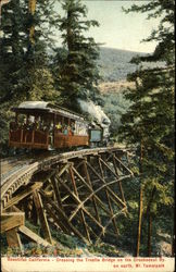 Crossing the Trestle Bridge on the Crookedest Ry. on Earth Mount Tamalpais, CA Postcard Postcard Postcard