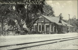 Southern Pacific Station, Menlo Park, Cal. California Postcard Postcard Postcard