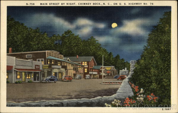 Main Street by night Chimney Rock North Carolina