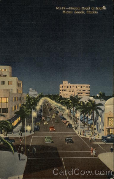 Lincoln Road at Night Miami Beach Florida