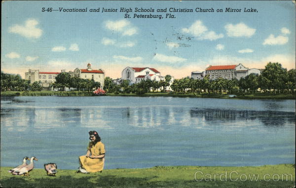 Vocational and Junior High Schools and Christian Church on Mirror Lake St. Petersburg Florida