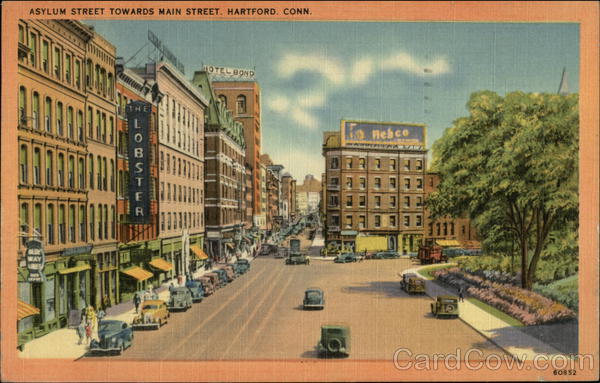 Asylum Street Towards Main Street Hartford Connecticut