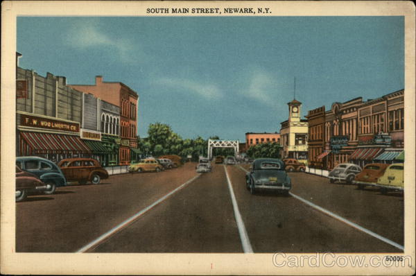 South Main Street Newark NY Postcard