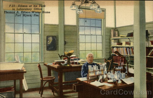 Edison at his Desk in Laboratory Office Fort Myers Florida
