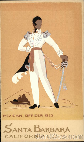 Serigraph Mexican Officer 1822 Santa Barbara California