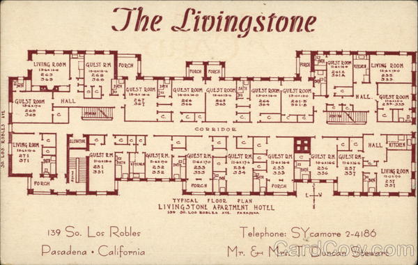 The Livingstone Architectural Floor Plan Pasadena California