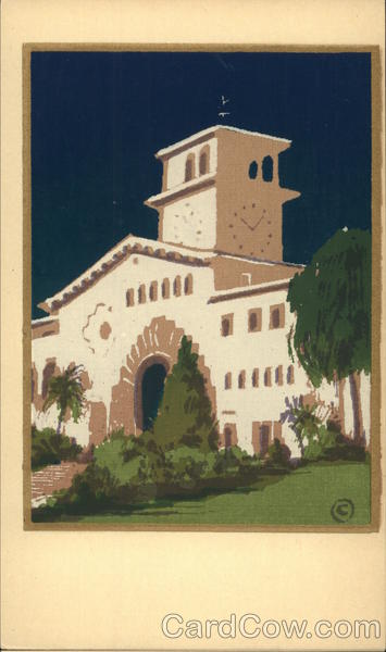 Serigraph Illustration of Mission Santa Barbara California