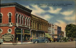 The Main Business Section at the Corner of Lincoln and Atlantic Streets Tullahoma, TN Postcard Postcard Postcard