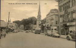 Vallee Square adn Main Street Westbrook, ME Postcard Postcard Postcard