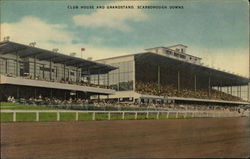 Club House and Grandstand at Scarborough Downs Postcard