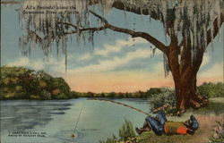 All's Peacfule Along the Suwanne River Florida Black Americana Postcard Postcard Postcard