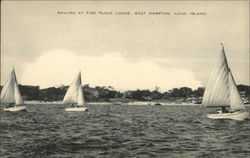 Sailing at Fire Place Lodge on Long Island Postcard