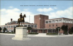 High School Building Colorado Springs, CO Postcard Postcard Postcard