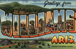 Greetings from Williams Postcard